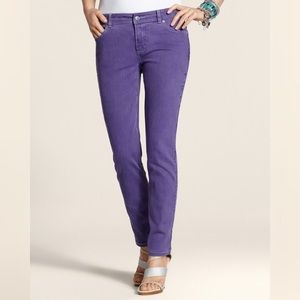 Chico’s So Slimming Purple Denim Ankle Jeans Sz 6
